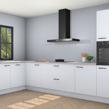 Sneeuwwitte hoogglans keuken Tychy 81095