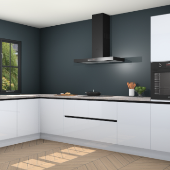 Sneeuwwitte hoogglans greeploze keuken Tychy 81097