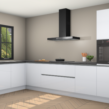 Sneeuwwitte hoogglans greeploze keuken Tychy 81136