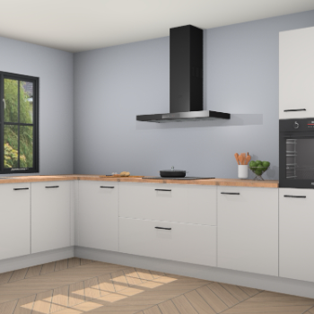 Zijdegrijze hoogglans keuken Tychy 81149