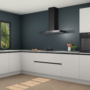 Zijdegrijze hoogglans greeploze keuken Tychy 81169