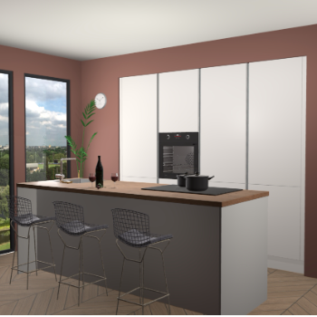 Zijdegrijs greeploze keuken Rusiec 63534