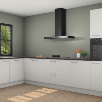 Zijdegrijze hoogglans keuken Tychy 81176