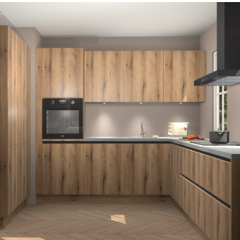 Goud eiken greeploze keuken Regina 78843