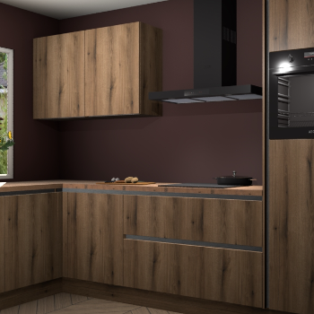 Goud Eiken greeploze keuken Limonos 80881