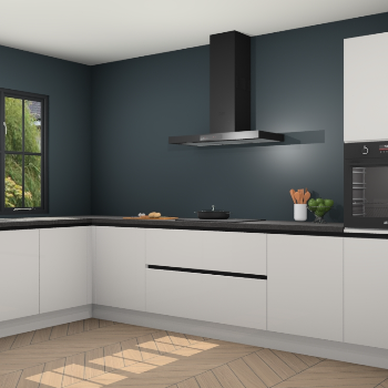 Zijdegrijze hoogglans greeploze keuken Tychy 81181