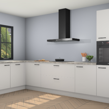 Zijdegrijze hoogglans keuken Tychy 81206