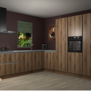 Goud Eiken greeploze keuken Laos 80213