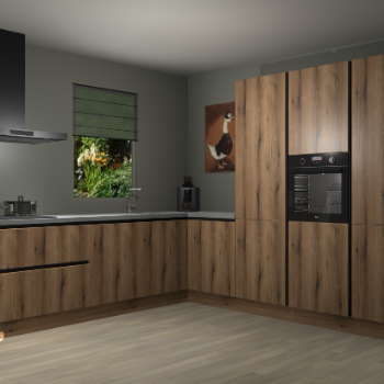 Goud Eiken greeploze keuken Laos 80223