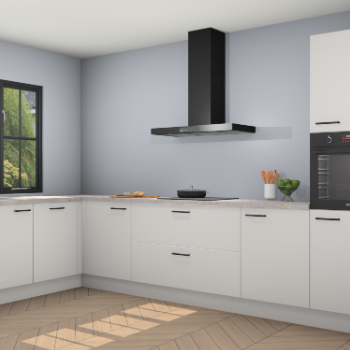 Zijdegrijze hoogglans keuken Tychy 81236