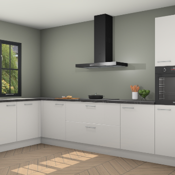 Zijdegrijze hoogglans keuken Tychy 81246