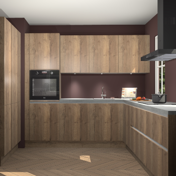 Chocolade eiken greeploze keuken Regina 79171