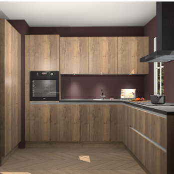 Chocolade eiken greeploze keuken Regina 79177