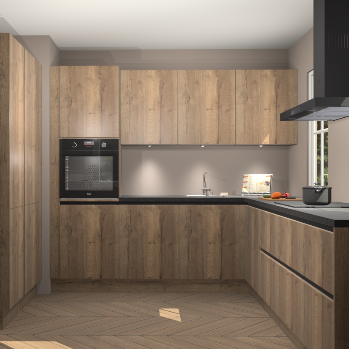 Chocolade eiken greeploze keuken Regina 79180