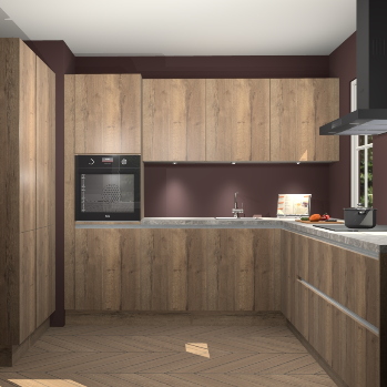 Chocolade eiken greeploze keuken Regina 79435