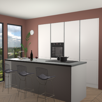 Zijdegrijs greeploze keuken Rusiec 63548