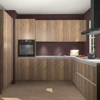 Chocolade eiken greeploze keuken Regina 79436