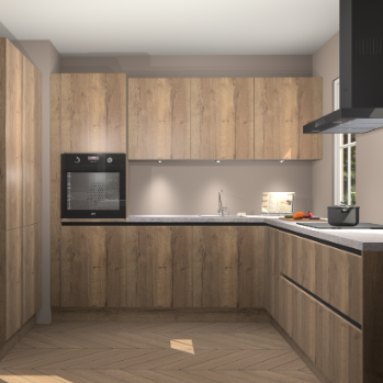 Chocolade eiken greeploze keuken Regina 79197