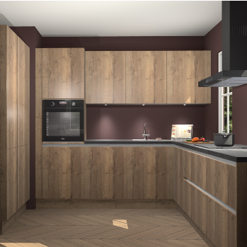 Chocolade eiken greeploze keuken Regina 79437