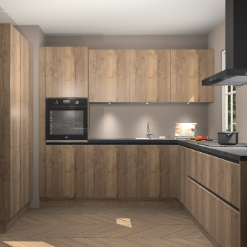 Chocolade eiken greeploze keuken Regina 79203