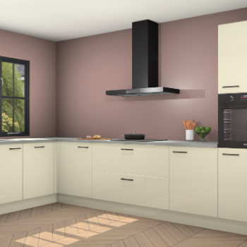 Magnolia hoogglans keuken Tychy 81281