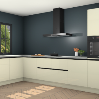 Magnolia hoogglans greeploze keuken Tychy 81282