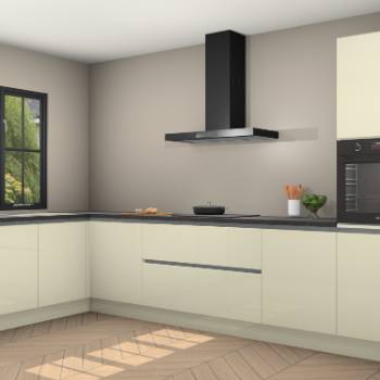 Magnolia hoogglans greeploze keuken Tychy 81298