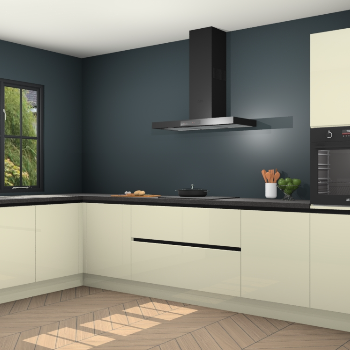 Magnolia hoogglans greeploze keuken Tychy 81301