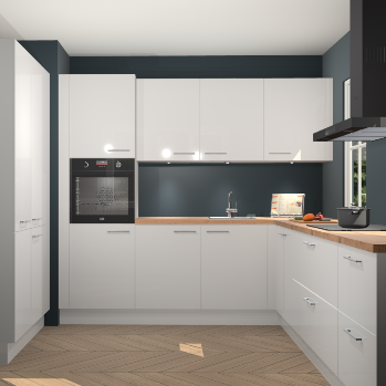 Zijdegrijze hoogglans keuken Regina 78892