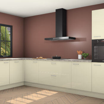 Magnolia hoogglans keuken Tychy 81342