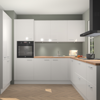 Zijdegrijze hoogglans keuken Regina 78893