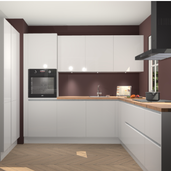 Zijdegrijze hoogglans greeploze keuken Regina 79274