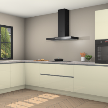 Magnolia hoogglans greeploze keuken Tychy 81355