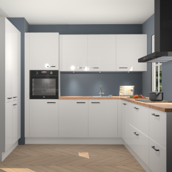 Zijdegrijze hoogglans keuken Regina 79278