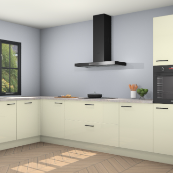 Magnolia hoogglans keuken Tychy 81356