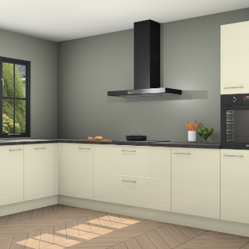 Magnolia hoogglans keuken Tychy 81381