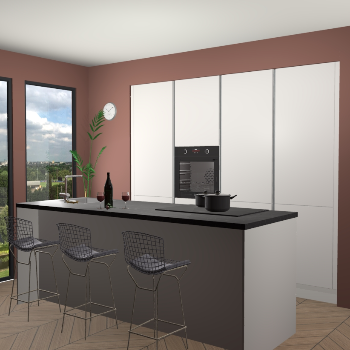 Zijdegrijs greeploze keuken Rusiec 63572