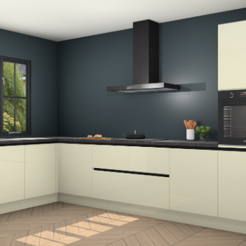 Magnolia hoogglans greeploze keuken Tychy 81386