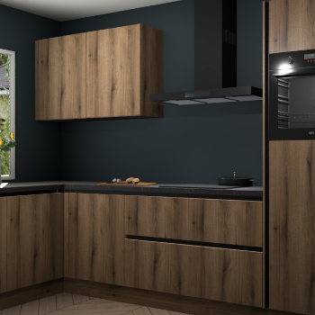 Goud Eiken greeploze keuken Limonos 80984