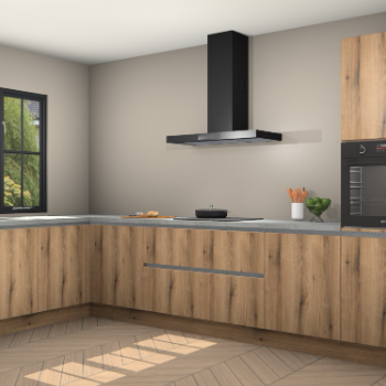 Goud eiken greeploze keuken Tychy 80600