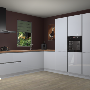 Sneeuwitte hoogglans greeploze keuken Laos 80505