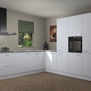 Sneeuwwitte hoogglans keuken Laos 80519