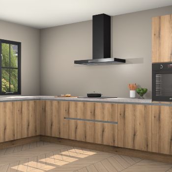 Goud eiken greeploze keuken Tychy 80640