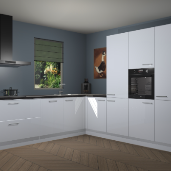 Sneeuwwitte hogglans keuken Laos 80524