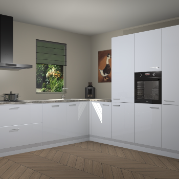 Sneeuwwitte hoogglans keuken Laos 80531