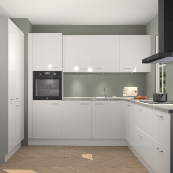 Zijdegrijze hoogglans keuken Regina 79372