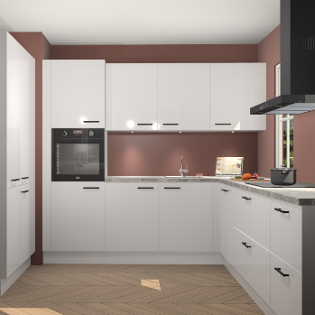 Zijdegrijze hoogglans keuken Regina 79374