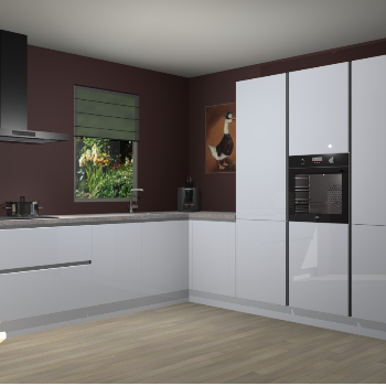 Sneeuwitte hoogglans greeploze keuken Laos 80541