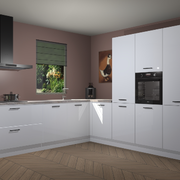 Sneeuwwitte hoogglans keuken Laos 80543