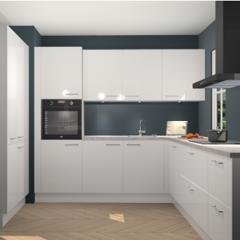 Zijdegrijze hoogglans keuken Regina 79377